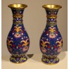 Pair of cloisonné baluster vases
