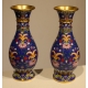 Paire de vases balustres cloisonnés