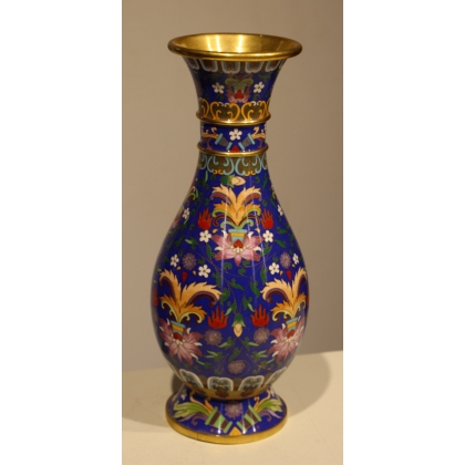 Pair of cloisonné baluster vases