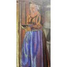 Tableau \"Femme d\'Evolène au missel\" signé J. GRAZ