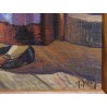 Tableau \"Femme d\'Evolène au missel\" signé J. GRAZ