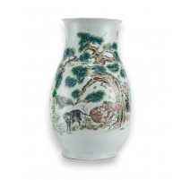 Grand vase en porcelaine décor tigre