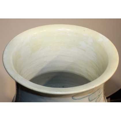 Grand vase en porcelaine décor tigre