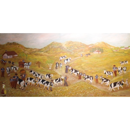 Poya \"Sur l\'alpage\" signée M KUNZI 83