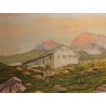 Tableau \"Ferme d\'alpage\" signé S. ROCHAT