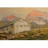 Tableau \"Ferme d\'alpage\" signé S. ROCHAT