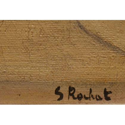 Tableau \"Nyon\" signé S. ROCHAT