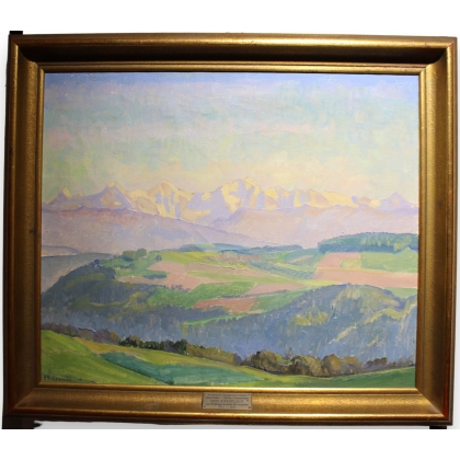 Tableau \"Eiger, Mönch & Jungfrau\" signé BANDI