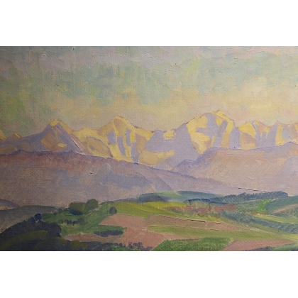 Tableau \"Eiger, Mönch & Jungfrau\" signé BANDI