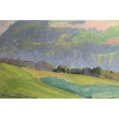 Tableau \"Eiger, Mönch & Jungfrau\" signé BANDI