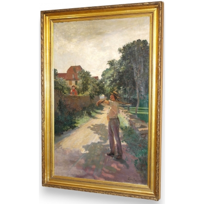 Tableau \"Neuchâtel, Thièle\" signé GUILLAUME