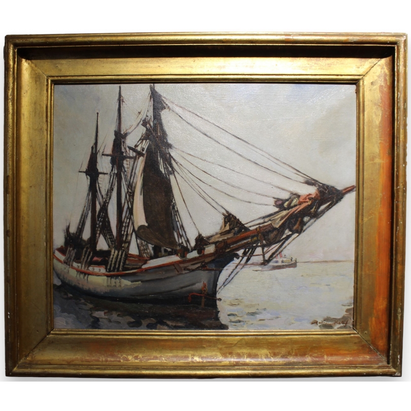 Tableau \"Bateau\" signé Maurice RÉTIF