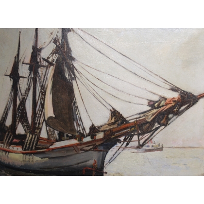 Tableau \"Bateau\" signé Maurice RÉTIF