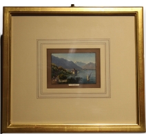 Gravure aquarellée "Chillon"