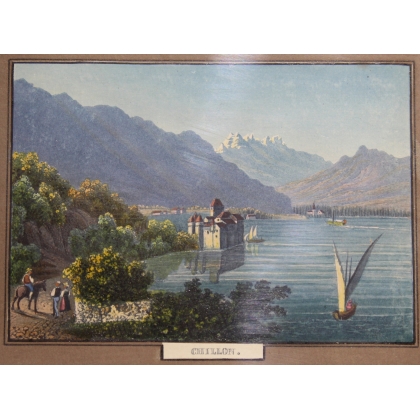 Watercolour engraving ‘Chillon’