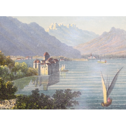 Watercolour engraving ‘Chillon’
