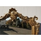 Miroir Napoléon III bois doré, fronton coquille