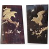 Paire de panneau en laque "Aigles"
