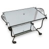 Iron and mirror sideboard on castors