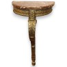 Louis XVI-style half-moon console table with marble top