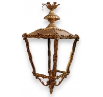 Lanterne carrée style Louis XV en bronze