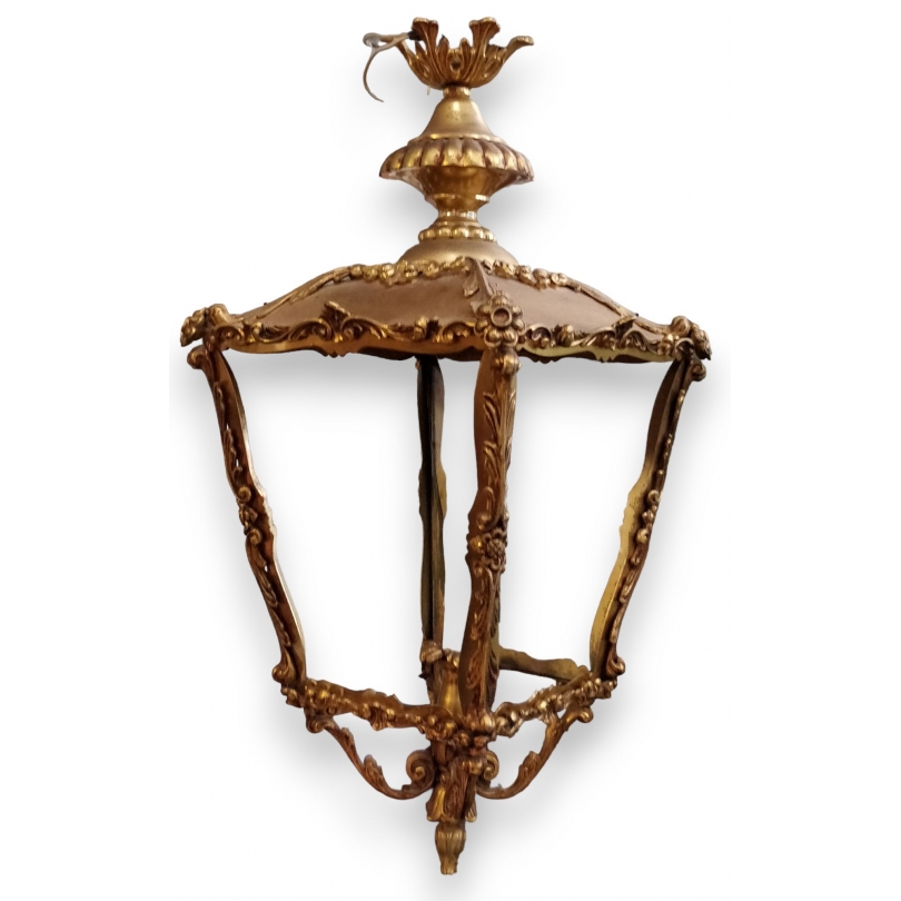 Lanterne carrée style Louis XV en bronze