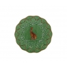 Assiette en faïence verte chasse Lièvre