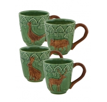 Lot de 4 Mugs décor animaux de chasse