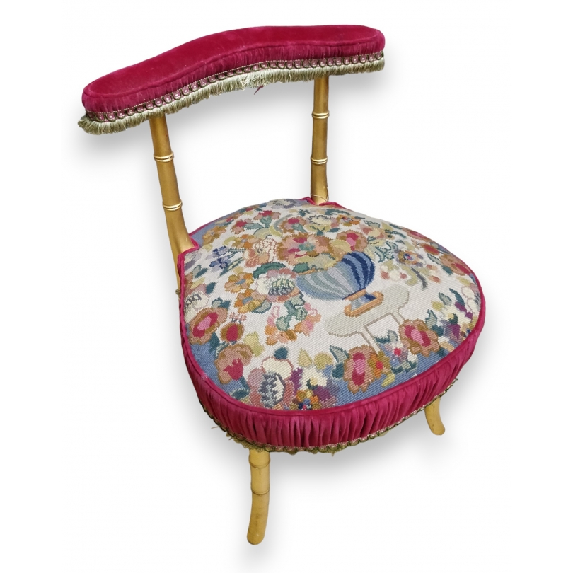 Chaise fumeuse Napoléon III en bois