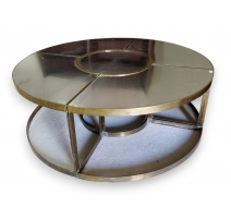 Table ronde en bronze et fer par François CATROUX