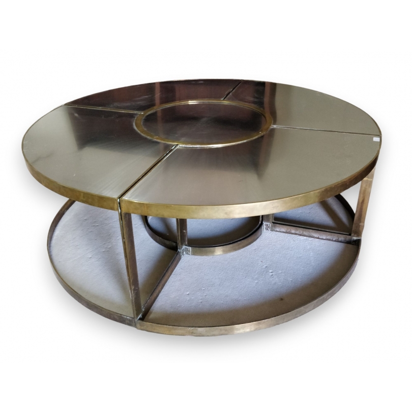 Table ronde en bronze et fer par François CATROUX