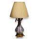 Lampe en porcelaine bleu blanc monture bronze