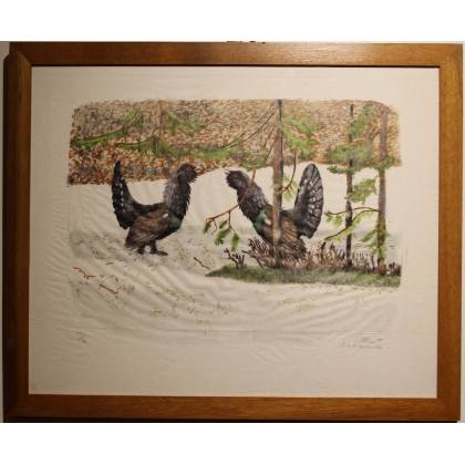 Lithographie "Grand Tétras" signée C. STERN 92