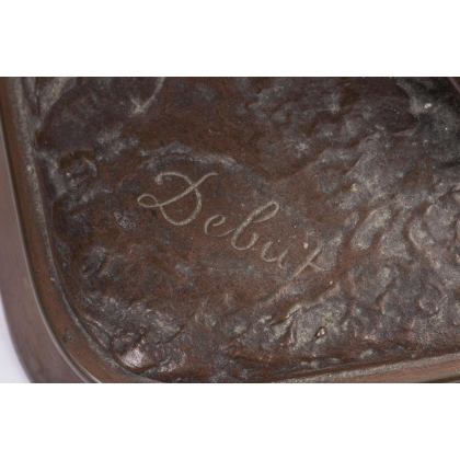 Bronze sculpture entitled ‘Tunisian Water Carrier’, signed DEBUT