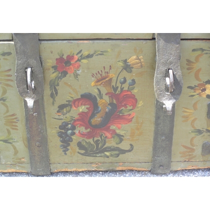 Painted chest with a boat motif. At  Moinat SA  - Antiques and home décor
