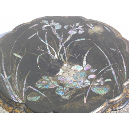 Side table with mother-of-pearl top. From  Moinat SA  - Antiques and home décor