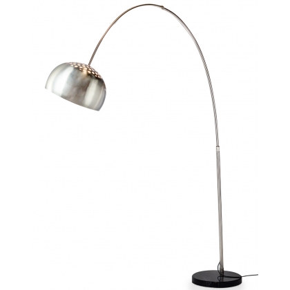 Metal arch-shaped lamp, black marble base