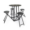 Bistro table with 4 built-in stools