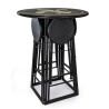 Bistro table with 4 built-in stools