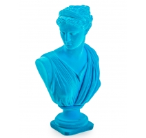 Buste d'Artemis en résine, feutre bleu