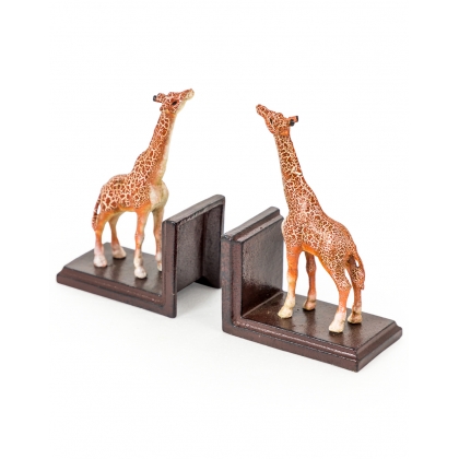 Paire de serre-livres "Girafes" en fonte