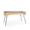 Retro rattan-effect desk
