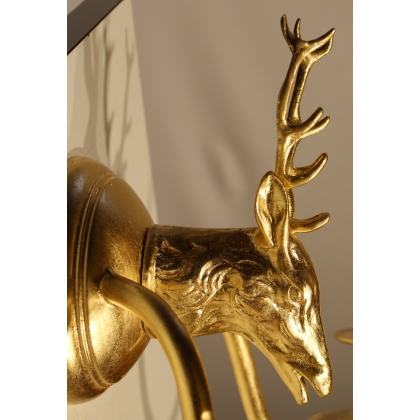  Applique "Tête de cerf" en laiton doré, sur  Moinat SA  - Antiquités décoration
