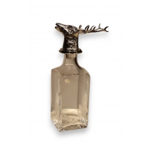 Carafe "Tête de cerf" en laiton nickelé