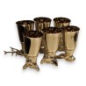 Set of 6 ‘Animal Heads’ cups in nickel-plated brass