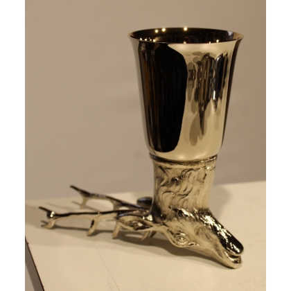 Set of 6 ‘Animal Heads’ cups in nickel-plated brass