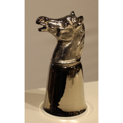 Set of 6 ‘Animal Heads’ cups in nickel-plated brass