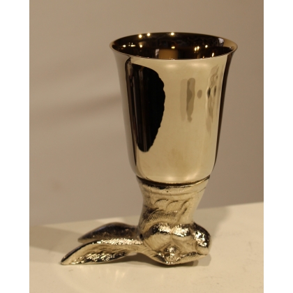 Set of 6 ‘Animal Heads’ cups in nickel-plated brass
