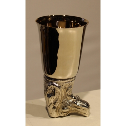 Set of 6 ‘Animal Heads’ cups in nickel-plated brass