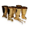 Set of 6 ‘Animal Heads’ cups in gold-plated brass